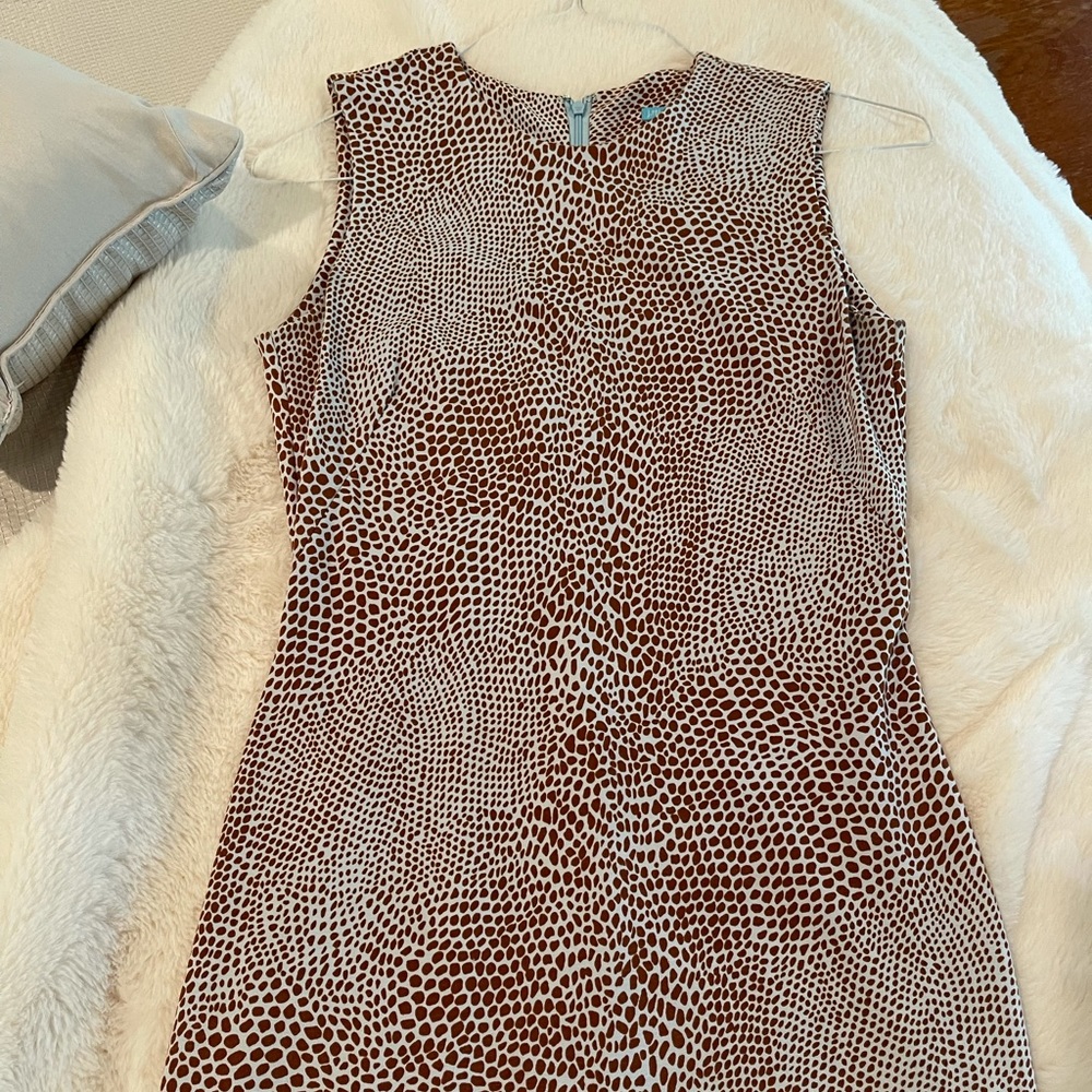 Giraffe style print fitted business dress